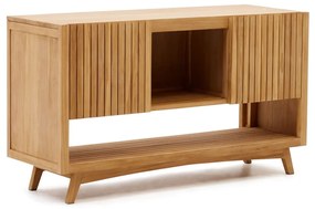 Nízka skrinka pod umývadlo z teakového dreva v prírodnej farbe 140x80 cm Kuveni – Kave Home