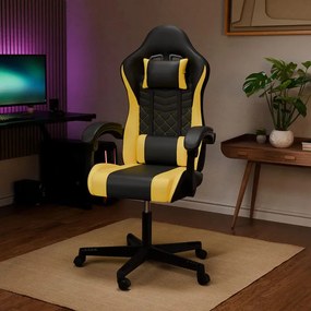 InternetovaZahrada Kancelárska stolička HyperSeat - čierna/žltá