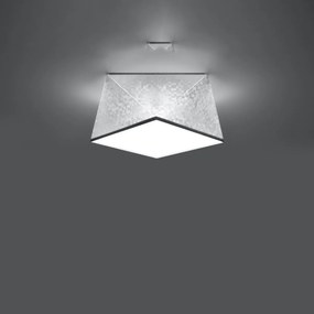 Stropné svietidlo Hexa, 1x sivé plastové tienidlo, (biely plast), (25 cm)