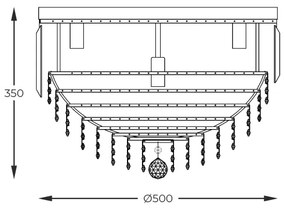 Zuma Line FC19003/7 - Stropné svietidlo CHARLOTTE 7xE14/40W/230V pr. 50 zlatá