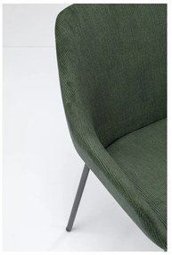 Set 2 zelených zamatových stoličiek s opierkami Kare Design Avignon