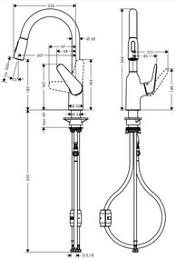 Hansgrohe Focus M42, drezová batéria M429-H180 ECO, s výsuvnou spŕškou, chrómová, 71862000