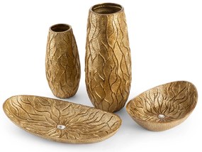 DEKORAČNÝ KERAMICKÝ PODNOS KIARA (01) 38X18X6 CM ZLATÝ
