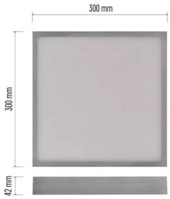 LED Stropné svietidlo LED/28,5W/230V 3000/3500/4000K 30x30 cm chróm