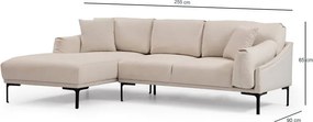 Svetlobéžová rohová pohovka Artie Leo, ľavý roh