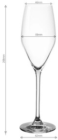 Pohár na šampanské 170 ml 6 ks – Optima Glas Lunasol - 322821