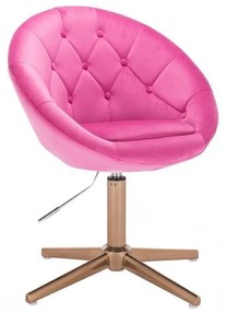 LuxuryForm DESIGN Kreslo VERA VELUR na zlatom kríži - ružové