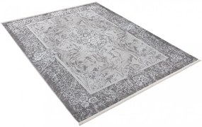 Moderný bielo-sivý dizajnový interiérový koberec so vzorom Šírka: 80 cm | Dĺžka: 150 cm