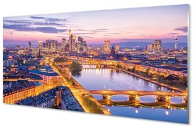 Sklenený obraz Berlín nočné panorama 100x50 cm