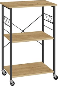 Odkladací stolík na kolieskach s 3 policami TAYLOR ARTISAN 60x40 cm