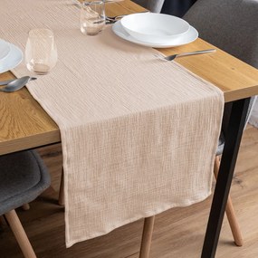 Biante Mušelínový behúň na stôl MSN-068 Púdrovo béžový 35x180 cm