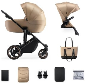 KINDERKRAFT - Kombinovaný kočík 2v1 PRIME 2 béžová