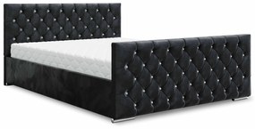 Manželská posteľ 140 cm Quintin (čierna) (s roštom a úložným priestorom). Vlastná spoľahlivá doprava až k Vám domov. 1047125