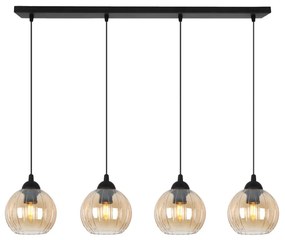 Závesné svietidlo Costa, 4x medové sklenené tienidlo, b