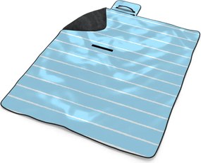 Sablio Plážová deka Biele linky na modrej: 200x140 cm