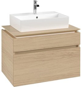 VILLEROY &amp; BOCH Legato závesná skrinka pod umývadlo na dosku (umývadlo v strede), 2 zásuvky, 800 x 500 x 550 mm, Nordic Oak, B60200VJ