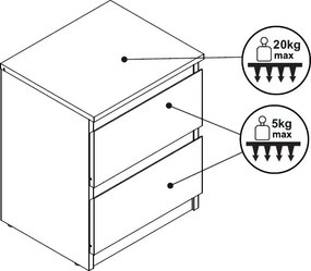 Skrinka/nočný stolík Carlos 402S, bílá