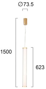 Závesné LED svietidlo Frida, Ø 7,35 cm, vertikálne