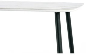 Jedálenský stôl ALARA, dekór biely mramor/čierna
