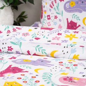 4Home Deětské bavlnené obliečky Playful Paws, 140 x 200 cm, 70 x 90 cm