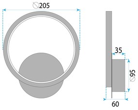 Toolight Toolight, LED nástenné svietidlo 20cm, 10W, 3000K, LHJ081-W, čierna matná, OSW-50060