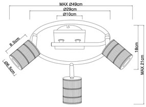 Globo 54033-3 - Bodové svietidlo JOSELLA 3xE27/60W/230V