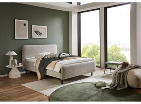 Béžová čalúnená dvojlôžková posteľ s úložným priestorom s roštom 140x200 cm Primo – Meise Möbel