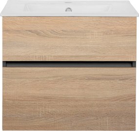 Závesná skrinka bez umývadla v dekore duba v prírodnej farbe 60x52 cm Wisla – Støraa