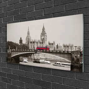 Skleneny obraz Most londýn big ben 125x50 cm