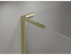 Mexen Mist L, štvrťkruhový sprchový kút s 2-krídlovými dverami, 90 x 90 cm, 8mm číre sklo, zlatý lesklý profil, 8A32L-090-090-50-00