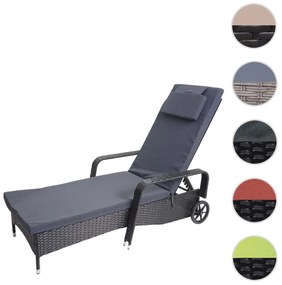 Lehátko Carrara, polyratan / hliník - antracit, sivý vankúš