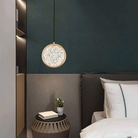 Toolight Toolight, LED krištáľové závesné svietidlo, 7W, 4000K, 500lm, G089-1CP, zlatá, OSW-09706