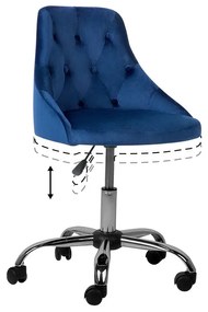 Zamatová kancelárska stolička modrá PARRISH Beliani