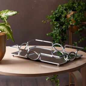 Dekoračný podnos LETA 1 02 strieborný