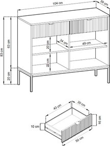 Komoda so zásuvkami Nova, biela