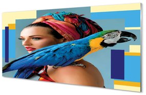 Nástenný panel  Papagáj na ramene 140x70 cm