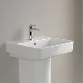 VILLEROY &amp; BOCH O.novo závesné umývadlo s otvorom, s prepadom, 550 x 460 mm, biela alpská, s povrchom CeramicPlus, 4A4155R1