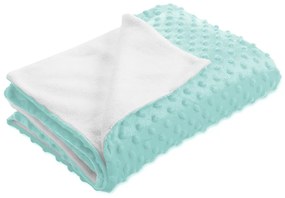 Biante Detská obojstranná deka Minky TOP 3D bodky/Polar MKP-055 Svetlo mintová 75x100 cm