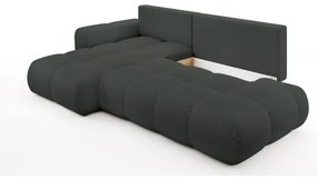 Rozkladacia rohová čalúnená sedacia súprava s úložným priestorom v tvare L ALMADA ľavá antracit