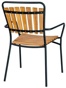 Drevené/kovové záhradné stoličky v súprave 2 ks v prírodnej farbe Cleveland – House Nordic