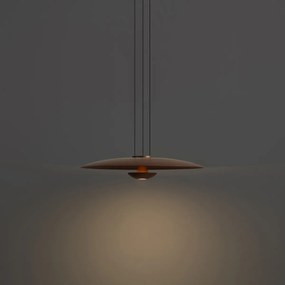 Moderná závesná lampa bronzová s orechovým drevom vrátane stmievateľnej LED - Smith