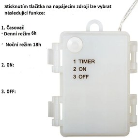 VOLTRONIC 68046 Sada 2 kusov svetelných drôtov - 200 LED, teplo/studeno biela