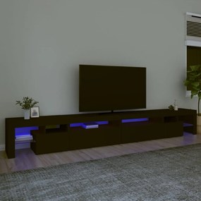TV skrinka s LED svetlami čierna 290x36,5x40 cm