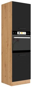 Kuchynská skrinka Modena čierna/Dub Artisan 60dp-210 2f