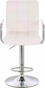 LuxuryForm DESIGN Barová stolička VERONA na striebornom tanieri - biela