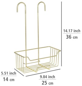 Závesná kúpeľňová polička z nehrdzavejúcej ocele v zlatej farbe Milo – Wenko