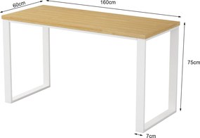 Kancelářský stůl Houseland Nuvia Home 05 160 cm dub/bílý