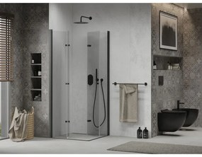 Mexen Lima Duo sprchovací kút 70 x 70 cm, číre sklo-čierny profil, 856-070-070-50-00-02