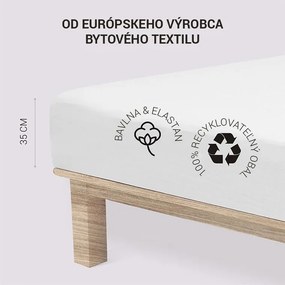 Napínacia plachta na posteľ jersey s elastanom biela sada 2 ks 90 x 200 cm
