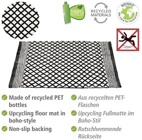 Čiern-obiela kúpeľňová predložka z recyklovaného plastu 50x80 cm Tara – Wenko